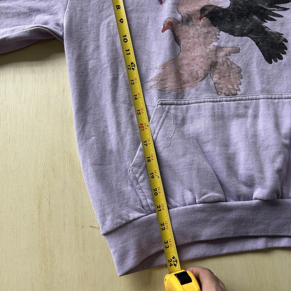 Prince Hoodie Mens Medium Purple Fleece Pullover Kangaroo Pocket Doves Graphic - Picture 5 of 8
